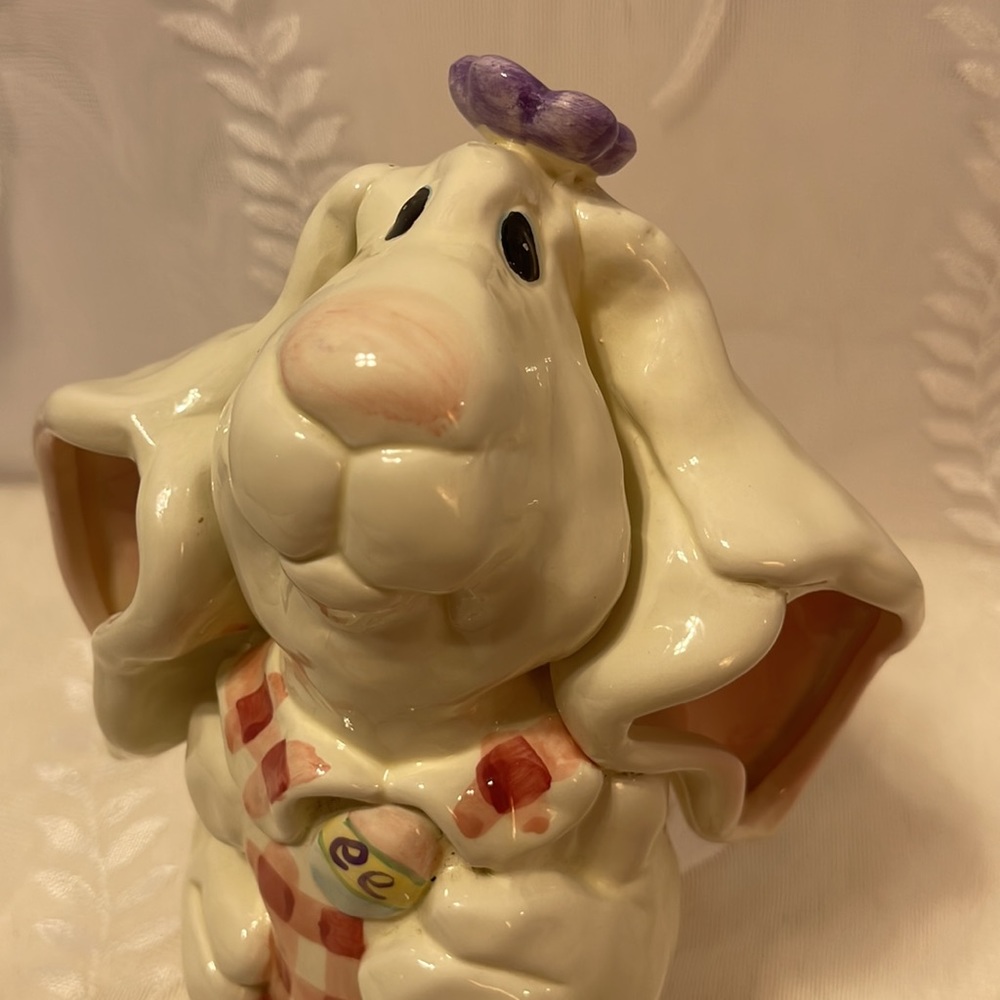Floppy Eared Rabbit Easter Ceramic Farmhouse Cottagecore Rabbit/ Bunny. No Chips - Picture 8 of 10